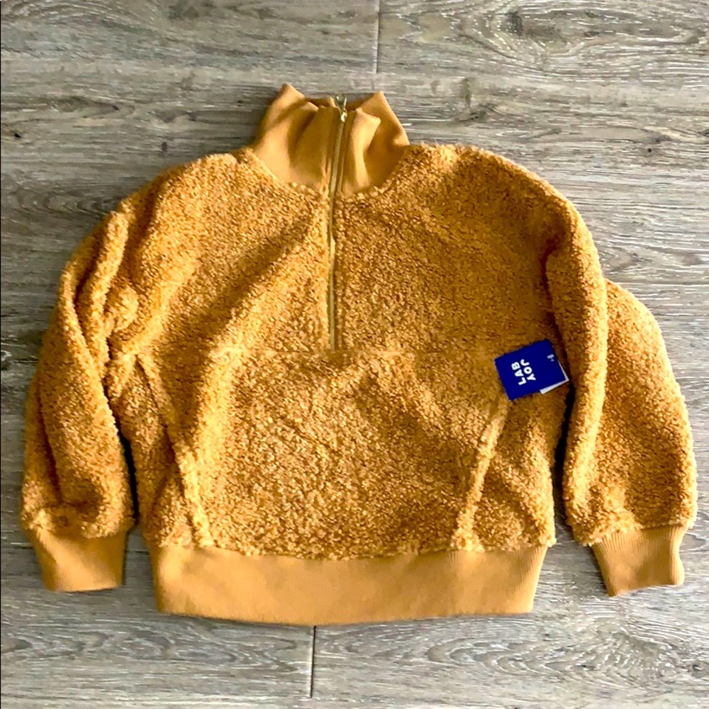 NWT Joy Lab tan sherpa half zip fleece pullover XL